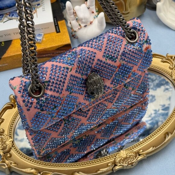 🆕 KURT GEIGER LONDON 🧿 NWOTMini Floral Fabric Embellished Kensington *SAMPLE* - Picture 5 of 15